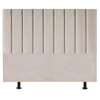 Cabeceira Estofada Cama Box King 195 cm Paolla Suede Cor Bege em Oferta na Shopee