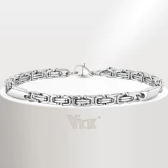 Vnox Pulseiras De Bambu De Aço Inoxidável Para Homens , Pulseira De Cor Prata , Presente De Festa Romântica , Joias Da Moda