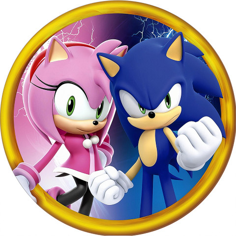NOVO Painel Festa Infantil Redondo  Sonic e Amy + Arco, Suporte incluso. Fazemos personalizado com qualquer tema. Confeccionado em Lona fosca, impressão de alta resolução. cenário , p/ Decoração