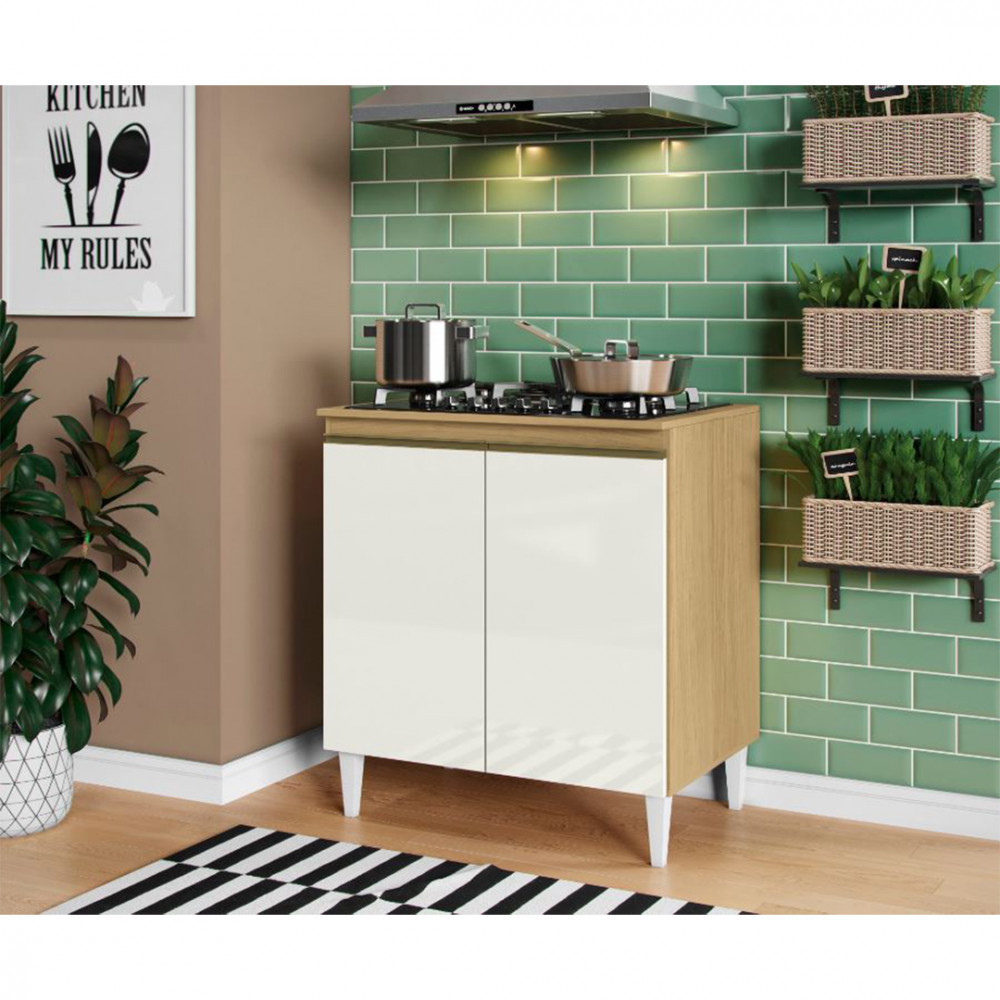 Balcão Aramóveis Kelly Para Cooktop Com 2 Portas em Oferta na Shopee