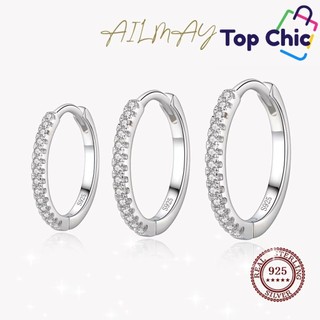 Acessórios de Moda   Conjunto de 6 brincos de argola em prata esterlina com zircônia antialérgica