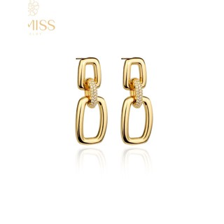 Lomiss Brincos Femininos de Argola Quadrado Três Elos Folheado Brinco de Folheados Ouro 18k Luxo em Oferta na Shopee