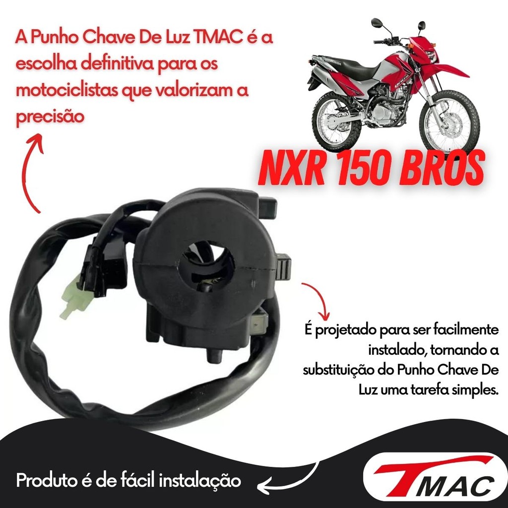 Punho Chave Luz Seta Bros Nxr 150 Es/Esd 2006 2007 2008 — imagem 2 de 2