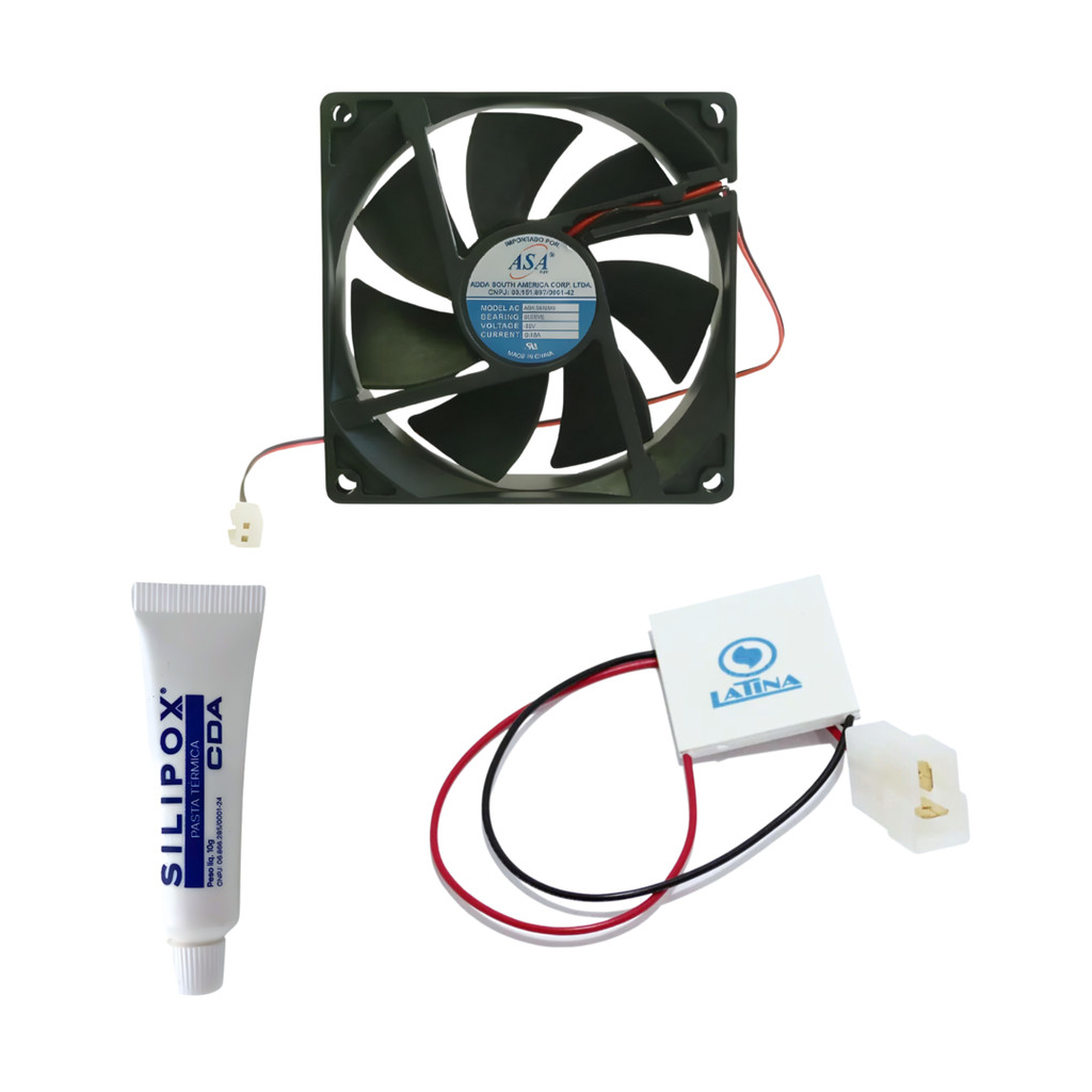 Kit Peltier + Ventoinha 12v + Pasta Térmica Purificador