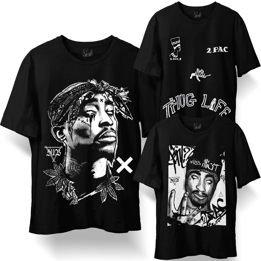 A//PRONTA ENTREGA Camiseta Tupac Shakur thug life hip hop 2pac gangsta rap ENVIO IMEDIATO