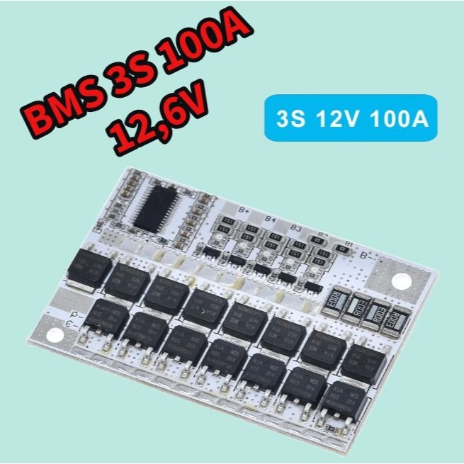 Placa de Proteção BMS 3S 100A 12,6V  Bateria 18650 em Oferta na Shopee