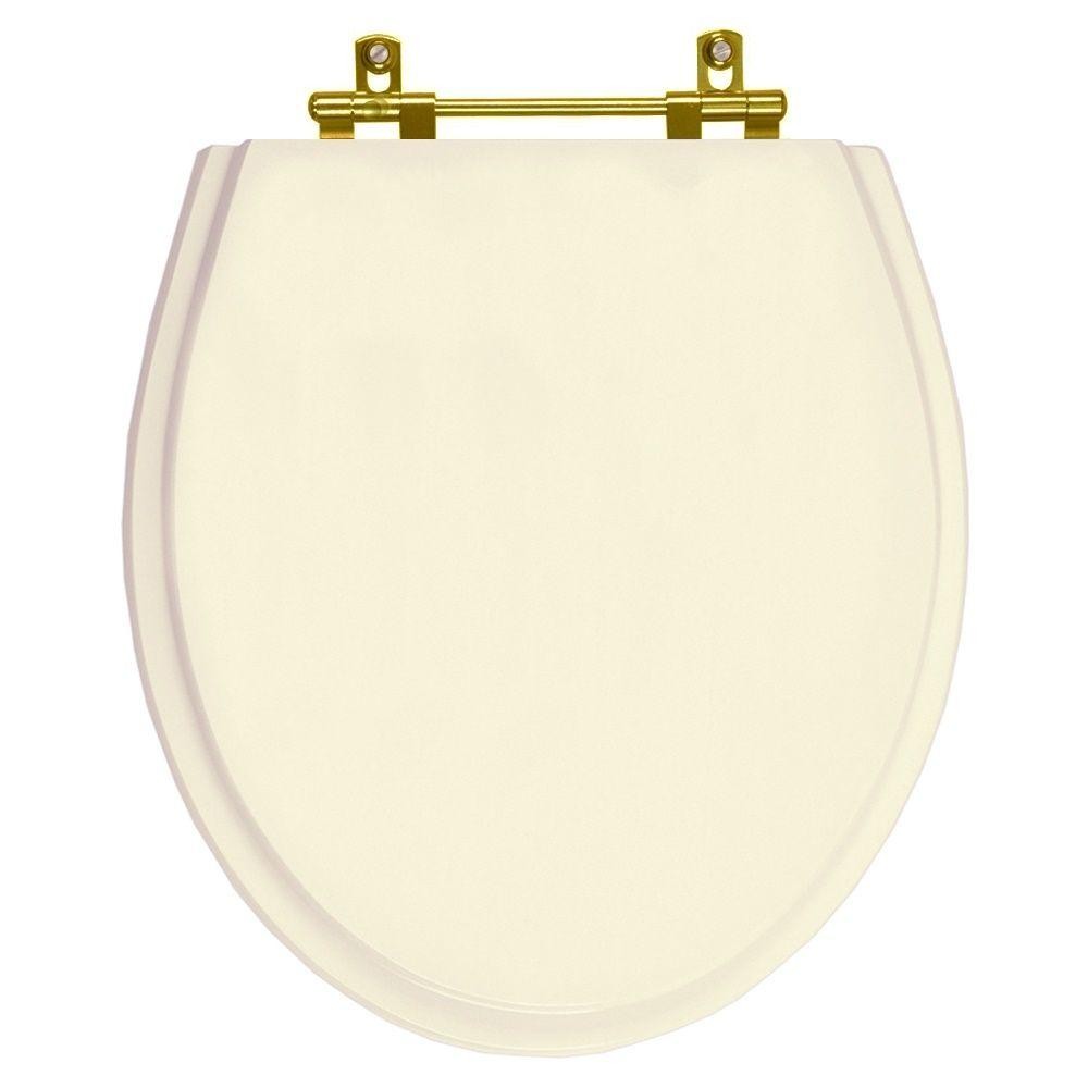 Tampa de Vaso Poliester Windsor Creme para bacia Deca Com Ferragem Dourada