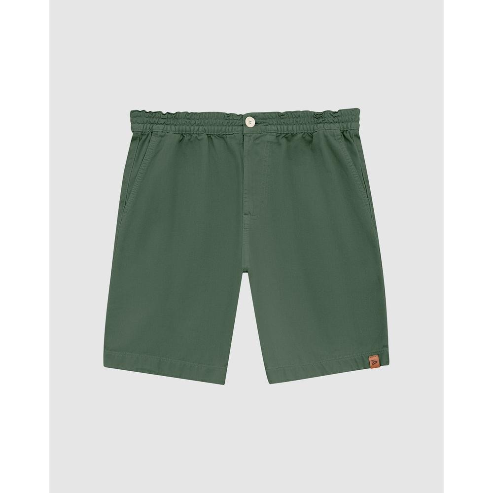Shorts Masculino Cós Elástico Em Sarja 100% Algodão