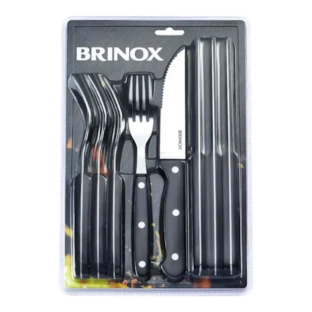 Faqueiro Jogo De Talheres Para Churrasco Jumbo Inox 8 Peças - Home & Living
