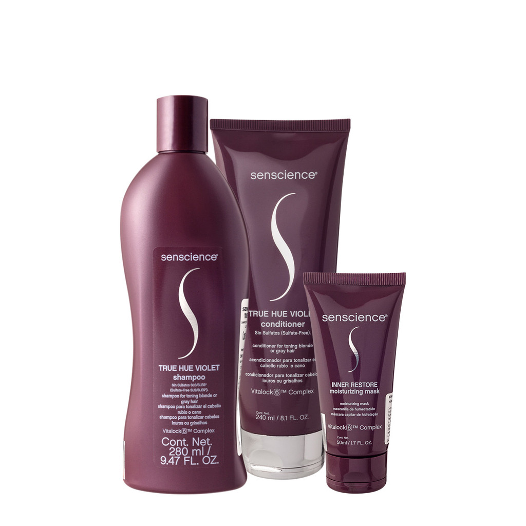 Kit Senscience True Hue Violet Inner Restore Home Care 50 (3 produtos) em Oferta na Shopee