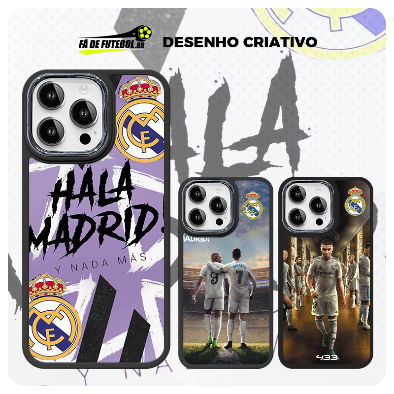 Real Madrid Capa celular Para iPhone 11 12 13 14 15 16 pro xs max Mbappé Ronaldo Emblema futebol ddx