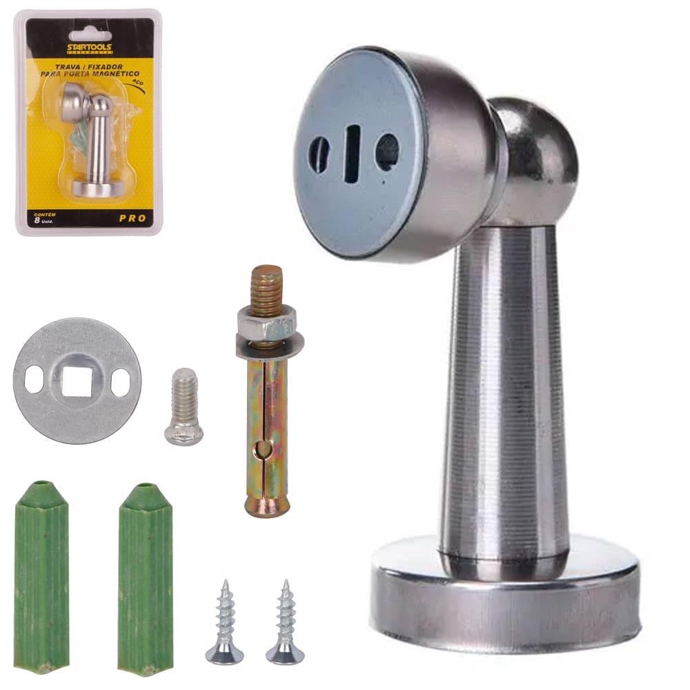 Trava Porta Magnético Em Metal INOX Fixador Com Imã Para Porta Madeira Vidro Metal Piso E Parede em Oferta na Shopee