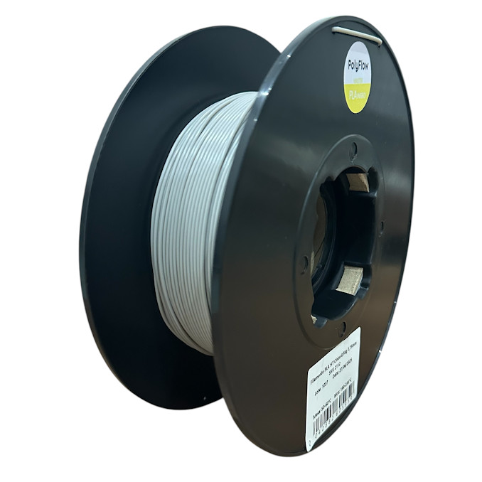 Filamento PLA HT Cinza 1,75mm 0,5kg Polyflow