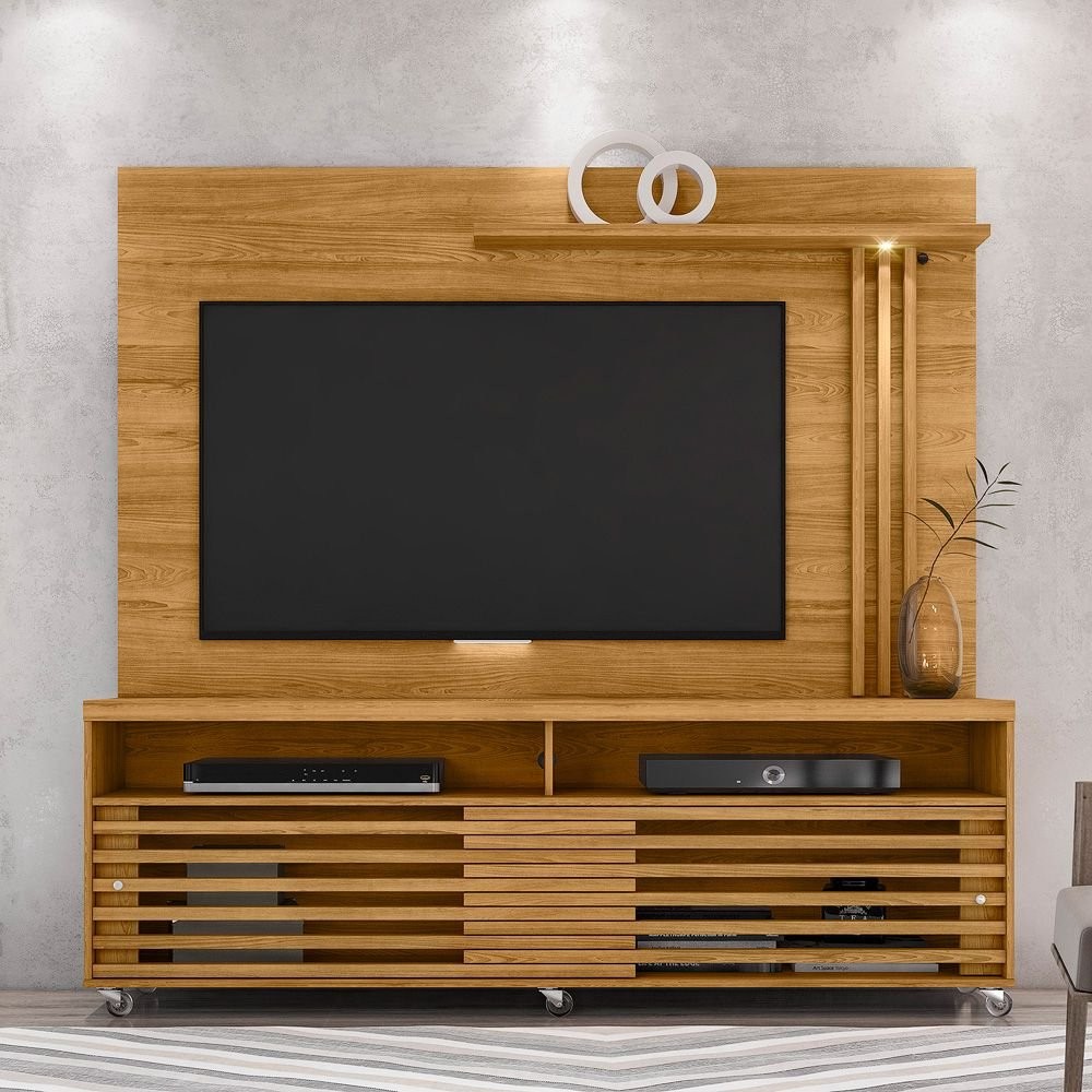 Rack com Painel para Tv até 65 Polegadas 2 Portas 2 Nichos 182cm Frizz Cumaru - Home & Living