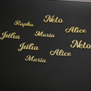Kit Apliques Nome Personalizado Acrílico Espelhado Dourado INFORMAR NOME NO CHAT em Oferta na Shopee