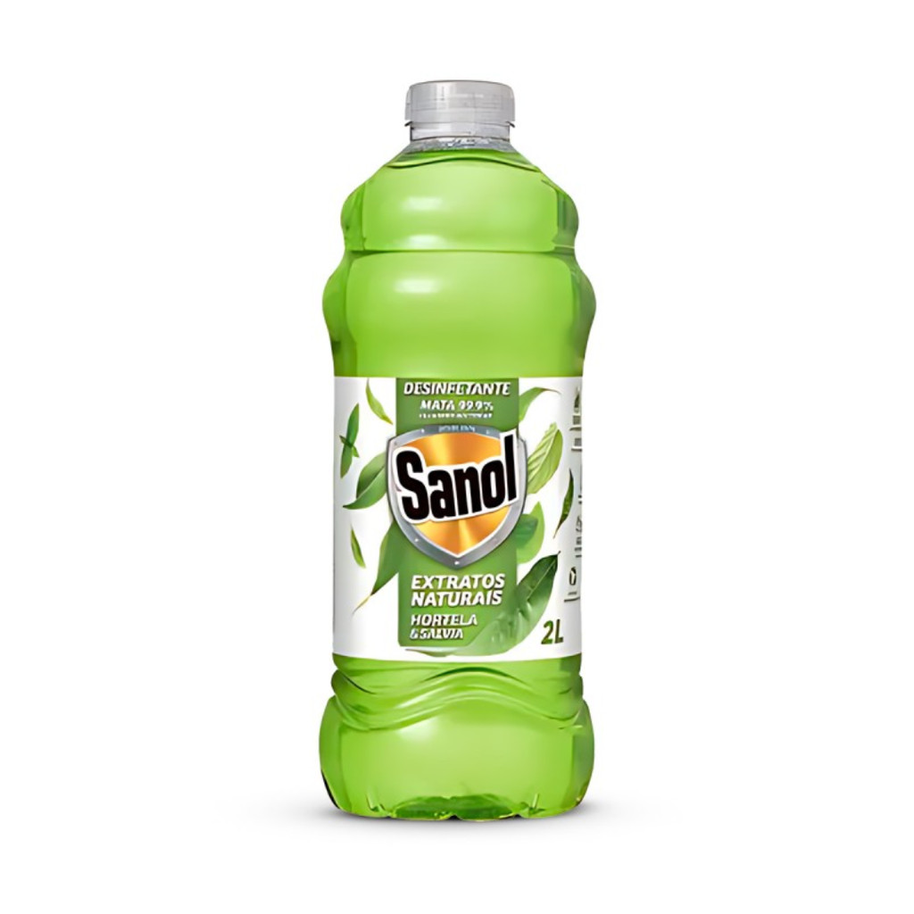 DESINFETANTE EXTRATOS NATURAIS HORTELA E SALVIA 2L SANOL