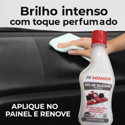 Gel de Silicone Monza Perfumado 250g Limpa, Dá Brilho e Perfuma Painéis, Borrachas e Plásticos