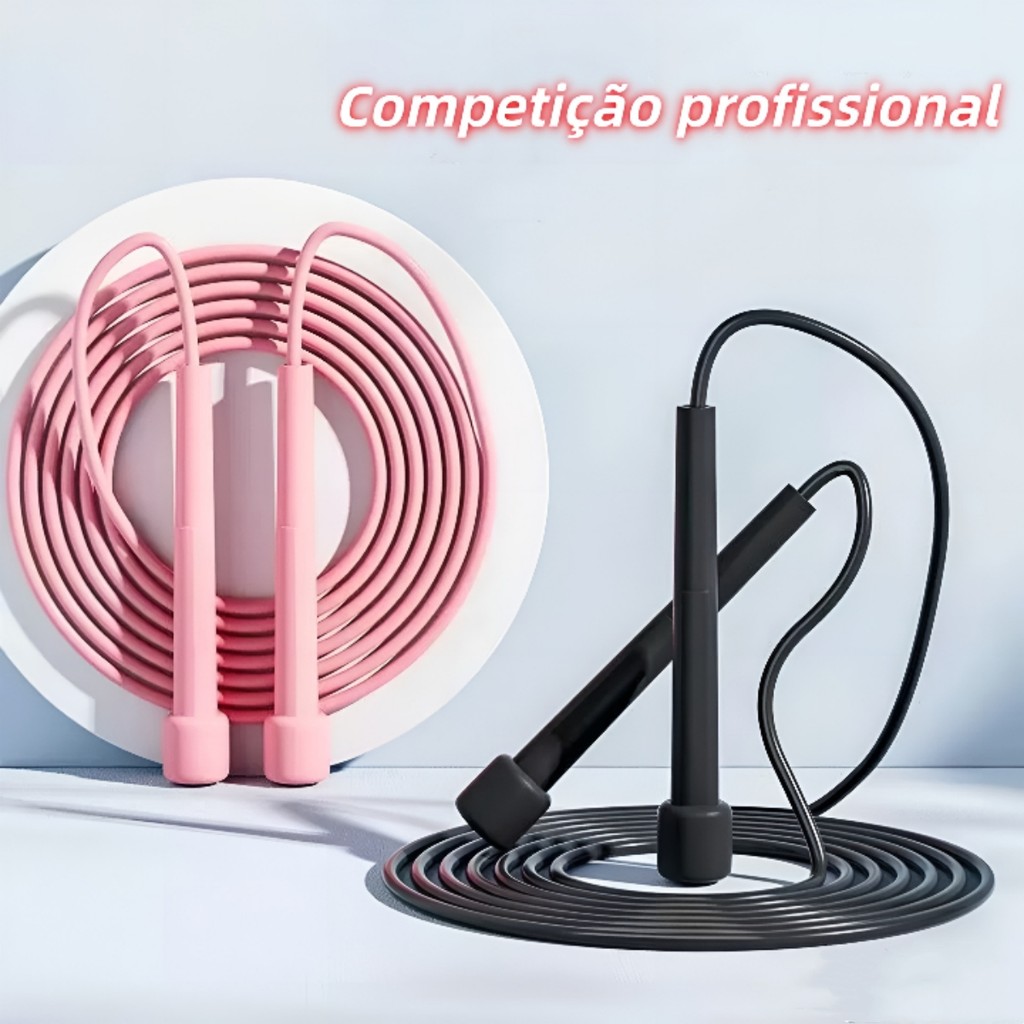Corda de Salto de Velocidade para Perda de Peso e Fitness Profissional Masculino e Fem com Empunhaduras de 12cm