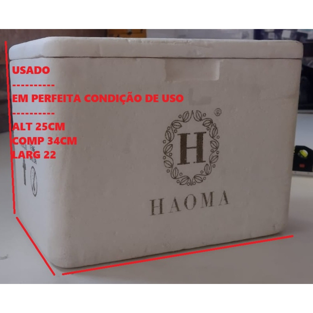 Caixa Isopor Pequena 10 Litros Excelente Estado 25X34X22CM / USADO