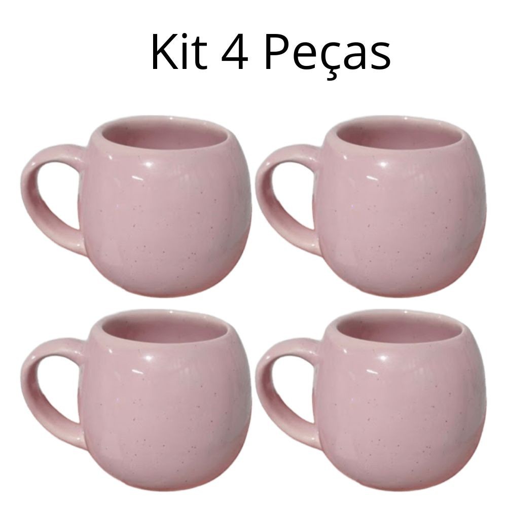 4 Caneca Moon 300ml Rosa Areia De Cerâmica Xícara Ideal Para Presente em Oferta na Shopee