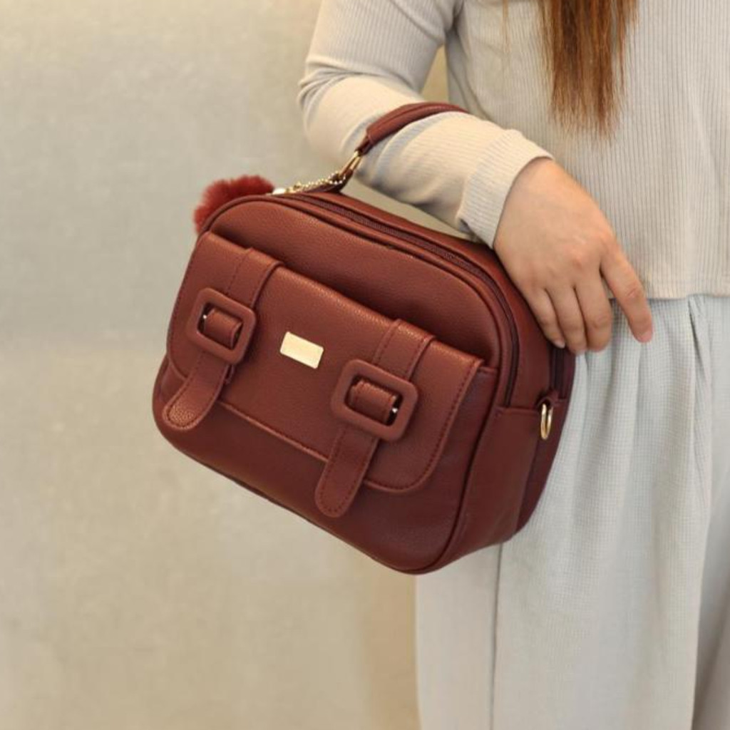 Bolsa Feminina Com Alça Lateral Transversal Faixa de Mão De Couro B736 AMY