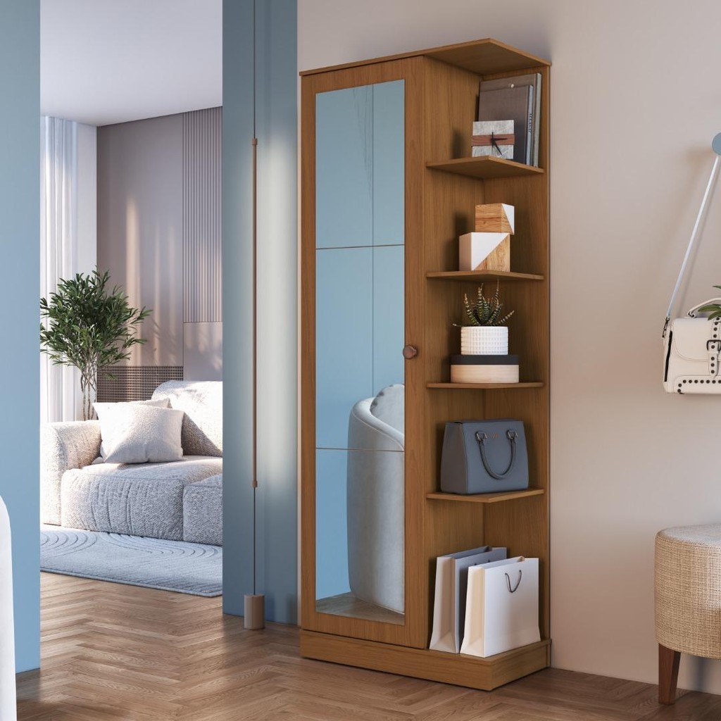 Sapateira 1 Porta com Espelho Paris Fidelitá Freijó em Oferta na Shopee