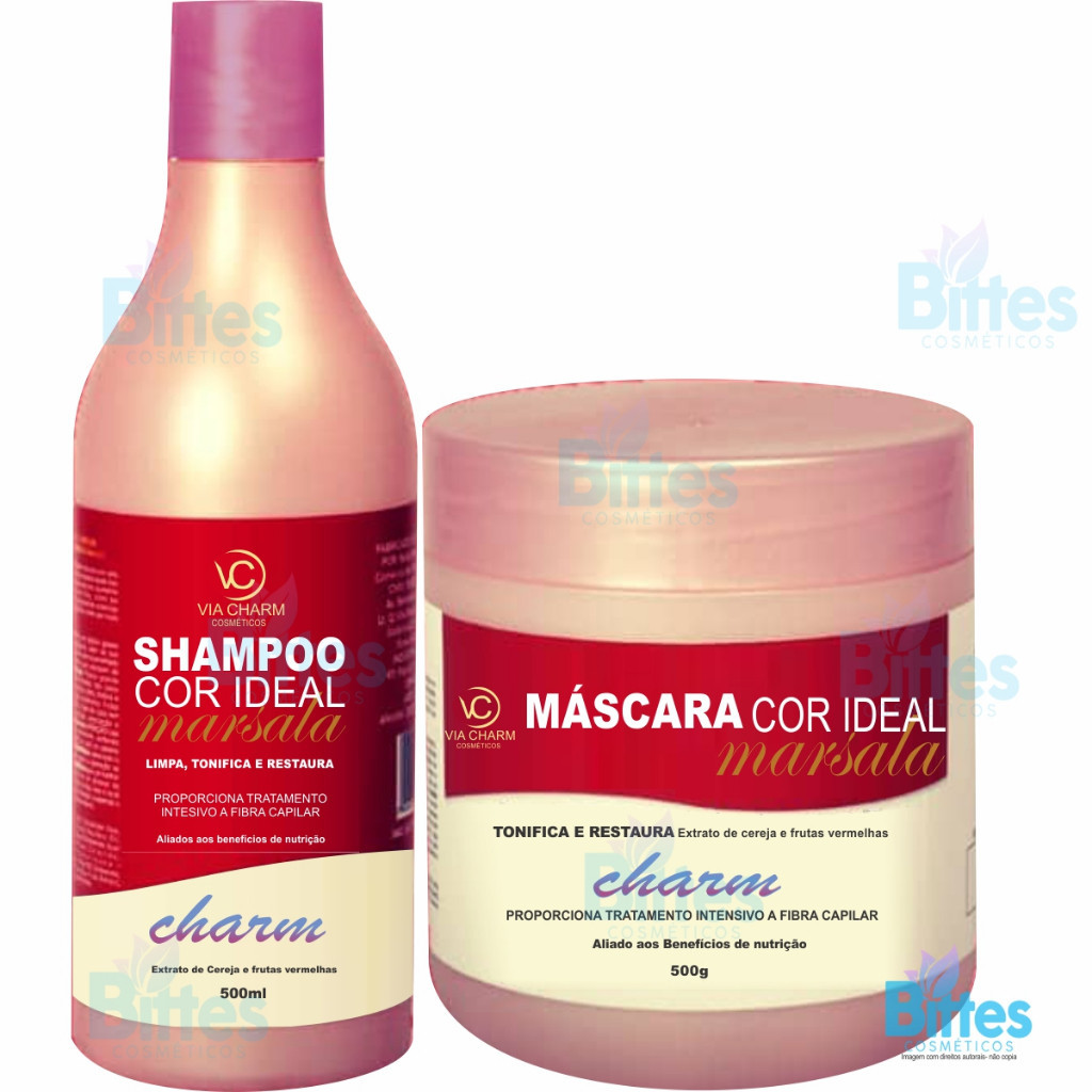KIT MARSALA VC COSMÉTICOS TONALIZANTE CABELOS RUIVOS TRATAMENTO CAPILAR COR MATIZADOR VERMELHO