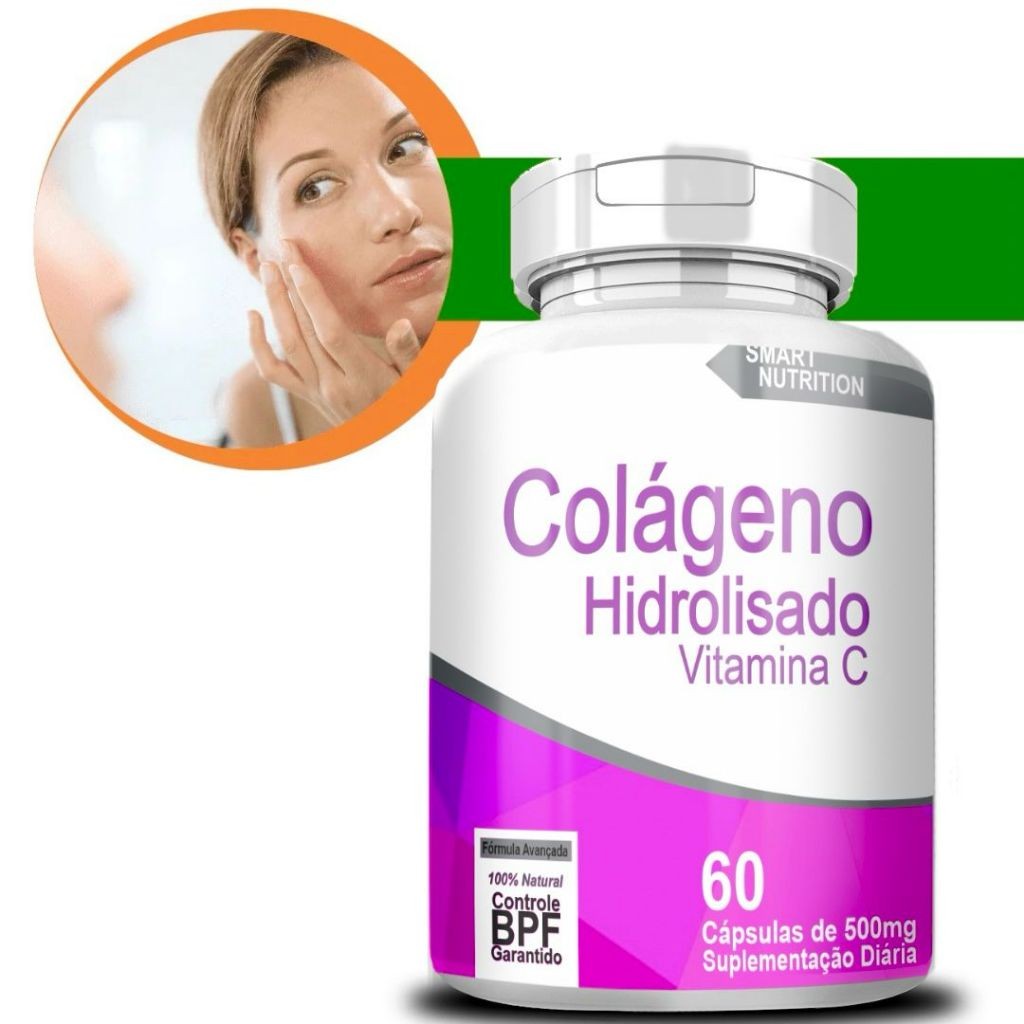 Colágeno Com Vitamina C - 500mg - 60 cápsulas