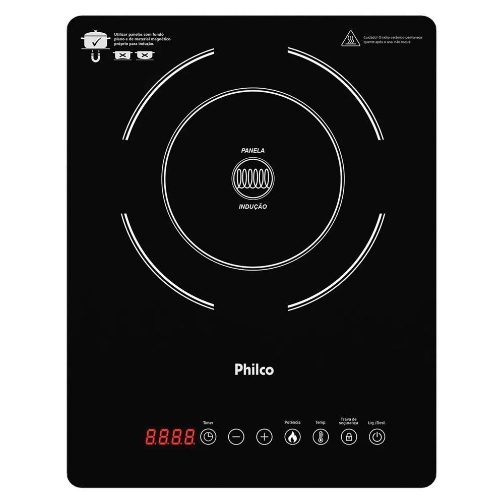 Cooktop A Indução Philco 1 Boca 10 Níveis Preto PCT12P Bivolt - Home Appliances
