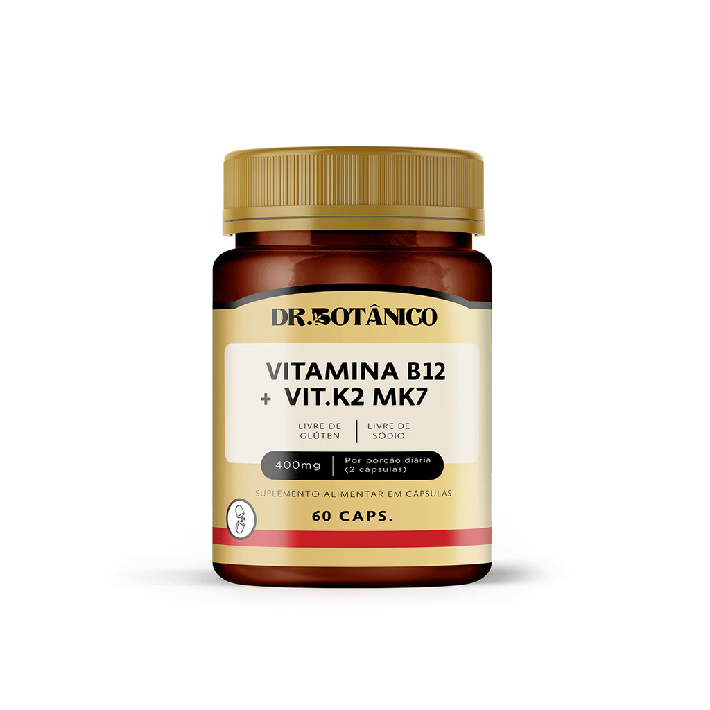 VITAMINA B12 + VITAMINA K2 MK7 400MG 60CAPS - DR. BOTÂNICO