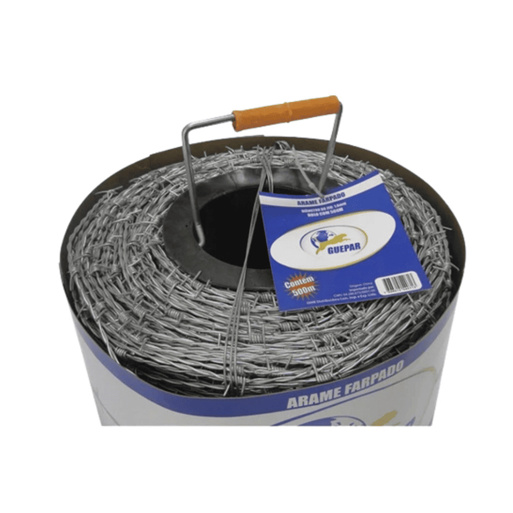 Arame Farpado Galvanizado Alta Resistência Cerca Rural Gado e Segurança 250m Fio 18