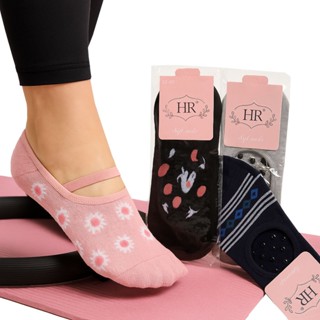 Kit Meias Yoga Pilates C/ Anti Derrapante 36-40 Lisas - Estampadas - Confortáveis - Com Alça em Oferta na Shopee