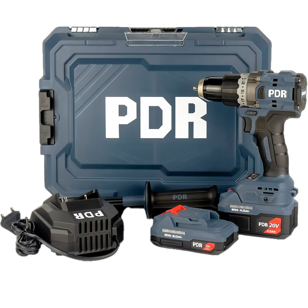 Parafusadeira Furadeira Impacto 20V Profissional Motor Brushless 2 Baterias, 1 Carregador e Maleta