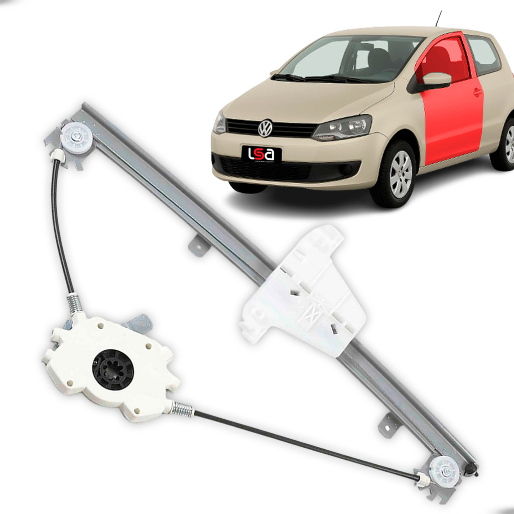Elevador de Vidro Dianteiro Esquerdo Volkswagen Fox 2 portas 2003-2021 em Aço Reforçado Silencioso Encaixe 8 Dentes em Oferta na Shopee