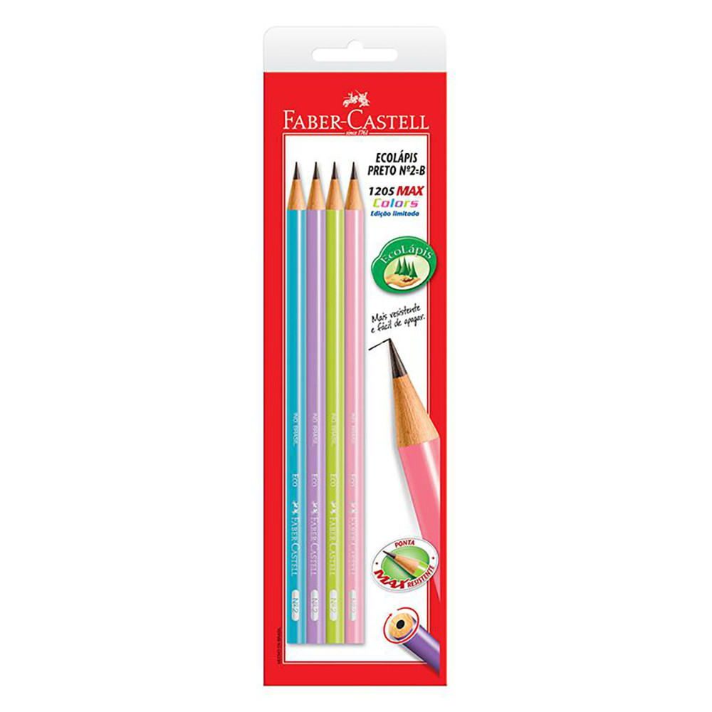 Lápis preto Colors SM/1205MED com 4 unidades Faber-Castell - Stationery