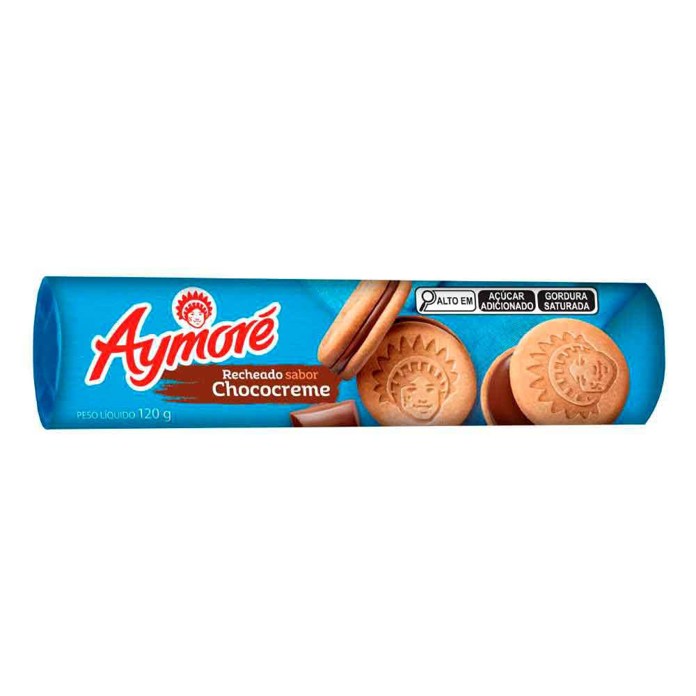 Biscoito Recheado Aymoré Choco Creme Sabor Chocolate com 120g - Food & Beverages
