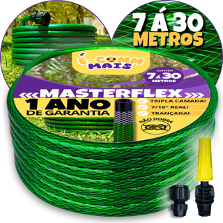 Mangueira de Jardim Trançada 7/16 (Kit Completo) - 7m à 30m -Trançada Flexível Resistente Não Dobra em Oferta na Shopee