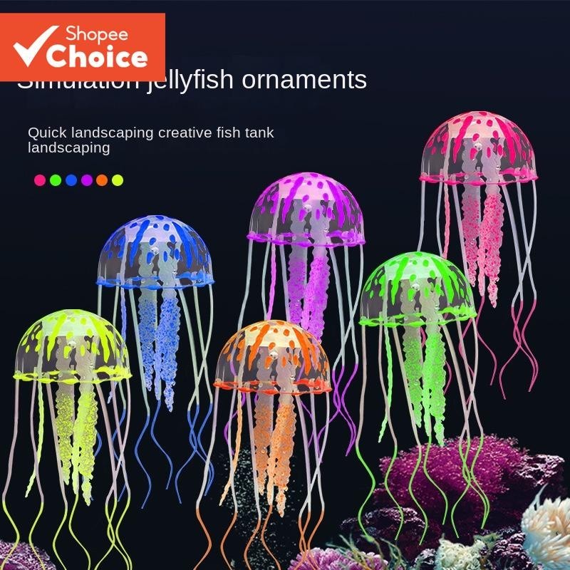Acessórios Para Aquários De Decoração De Peixes Com Geléia Brilhante material De Silicone Não Tóxico