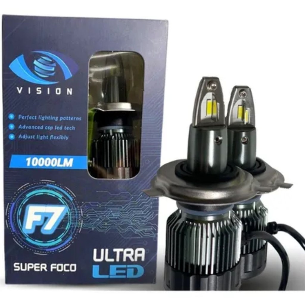 Kit Par de Lampadas Ultra Led Vision 6000k 12v 10.000 Lumens Encaixe H3