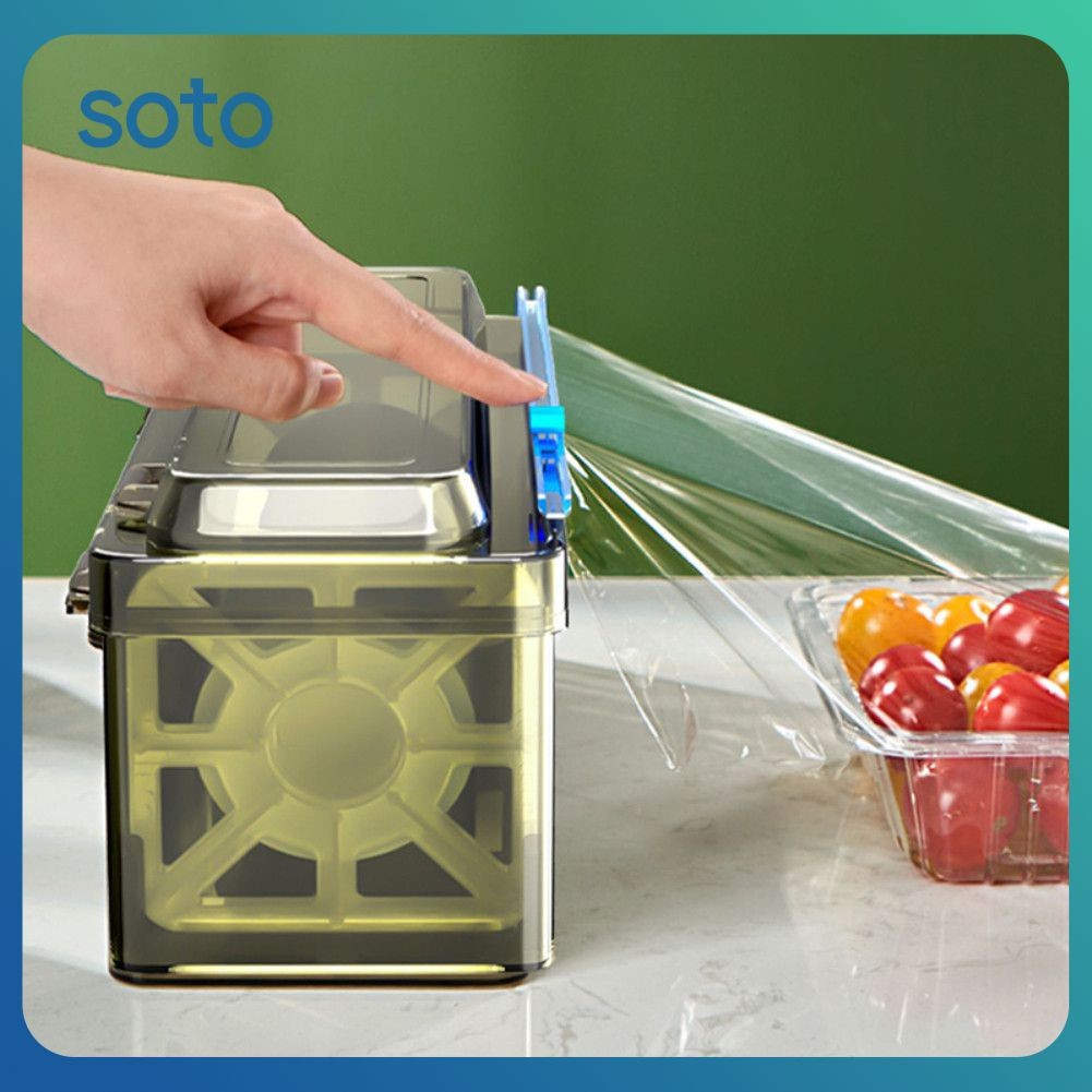 SOTO Dispensador De Filme Plástico Com Cortador Máquina De Corte De Filme Plástico Organizador De Filme Plástico 