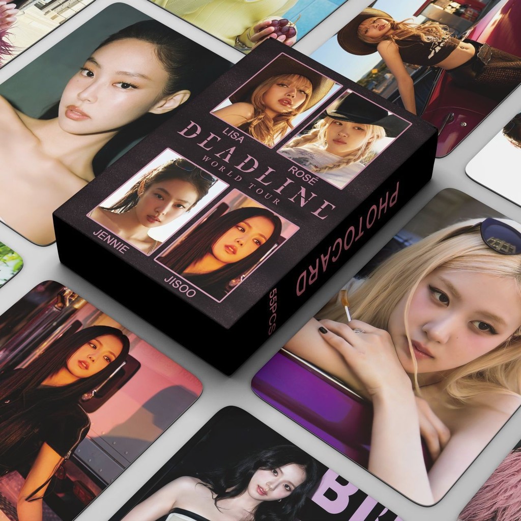 55pcs/box BLACKPINK Photocards DEADLINE KPOP Coleção Cartão JISOO JENNIE LISA ROSE em Oferta na Shopee