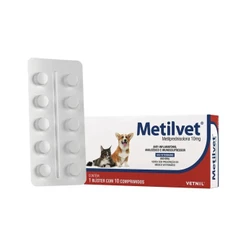 Metilvet 10 Mg Com 10 Comprimidos Cães e Gatos - Vetnil