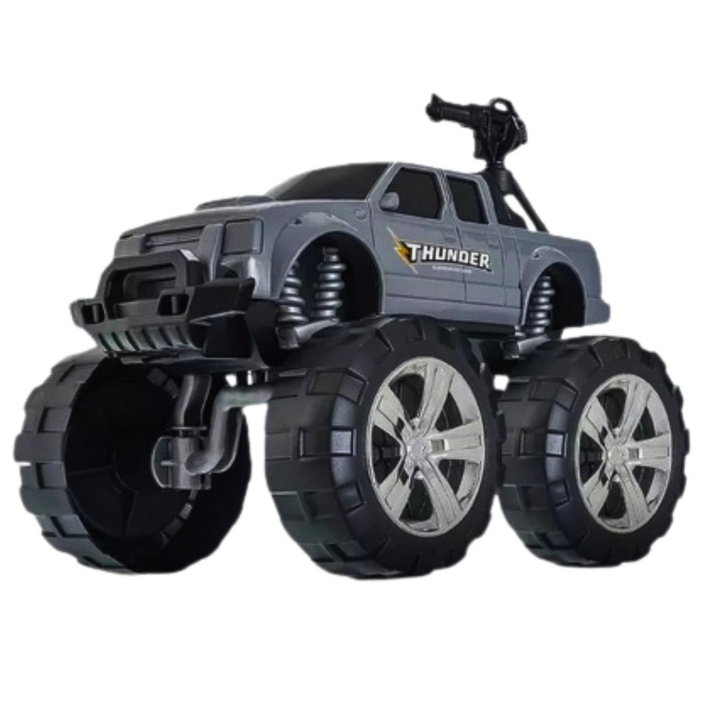 Pick-up Thunder Commando Cinza Carrinho Infantil Usual Brinquedo Resistente Com Card