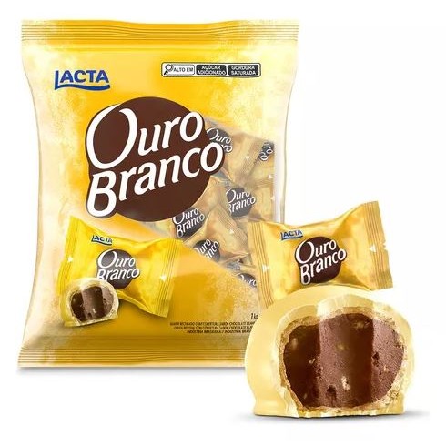 Bombom Ouro Branco Pacote 1kg 50 Unidades