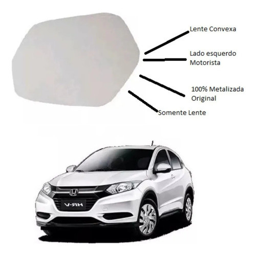 Lente Espelho Retrovisor Honda Hrv  2016 A 2022 em Oferta na Shopee