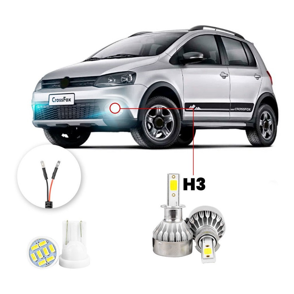 Lampada Farol Milha Led Volkswagen Crossfox 08/2014 20000lm em Oferta na Shopee