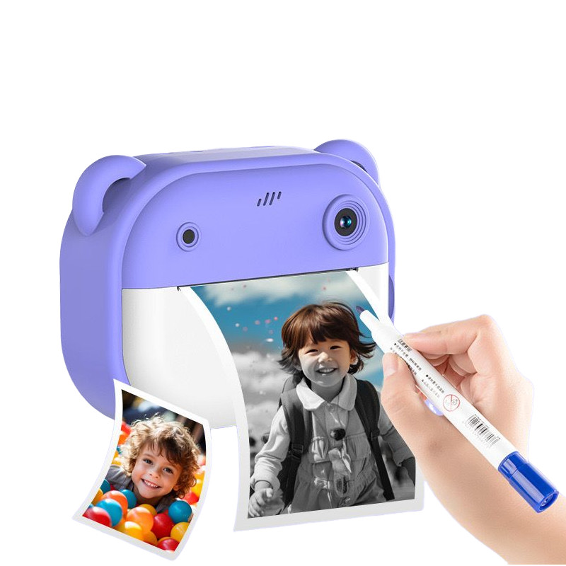 Câmera digital HD infantil com saída de fotos totalmente automática e mini impressora térmica de brinquedo