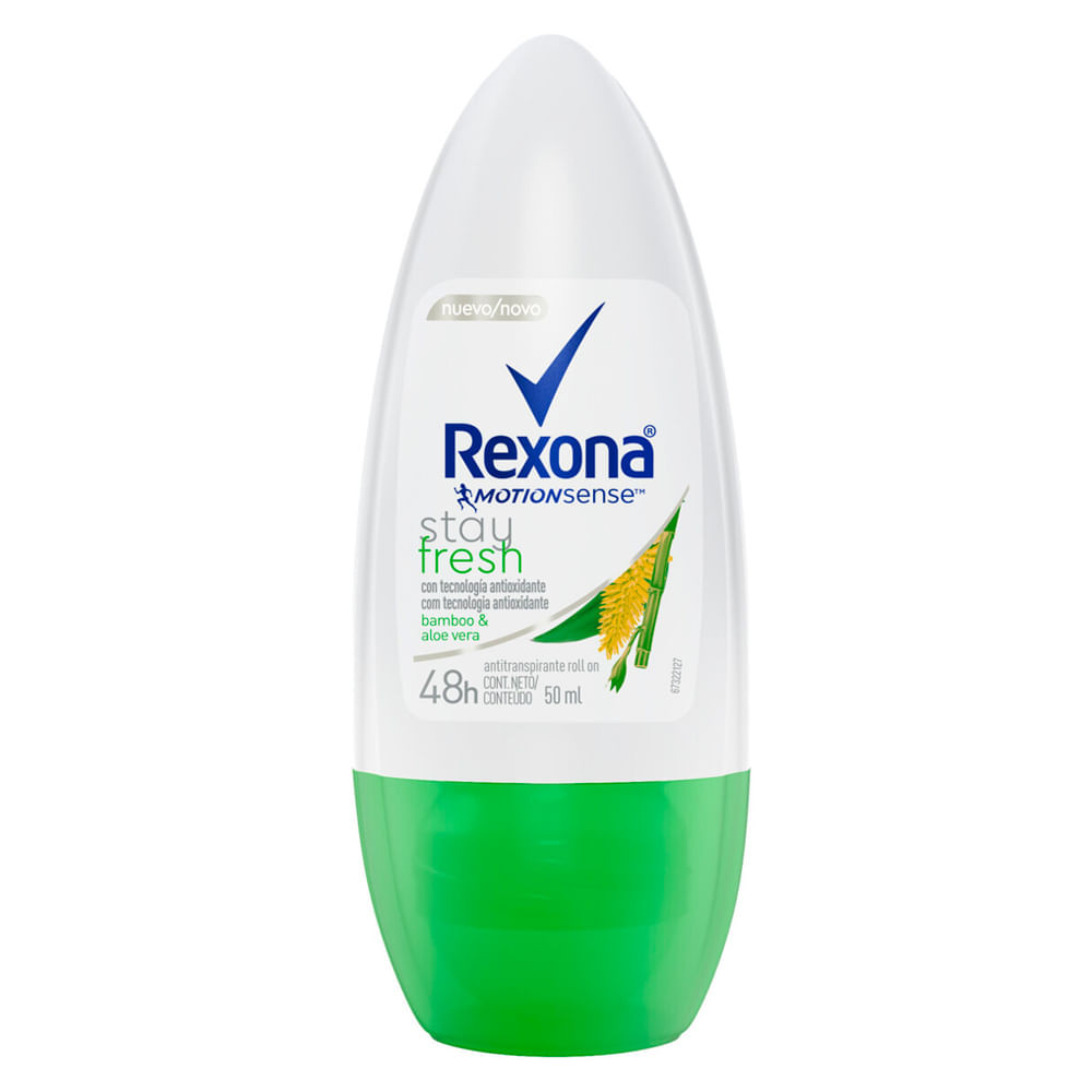 Desodorante Antitranspirante Rexona Feminino Roll On Bamboo e Aloe Vera 50ml - Beauty