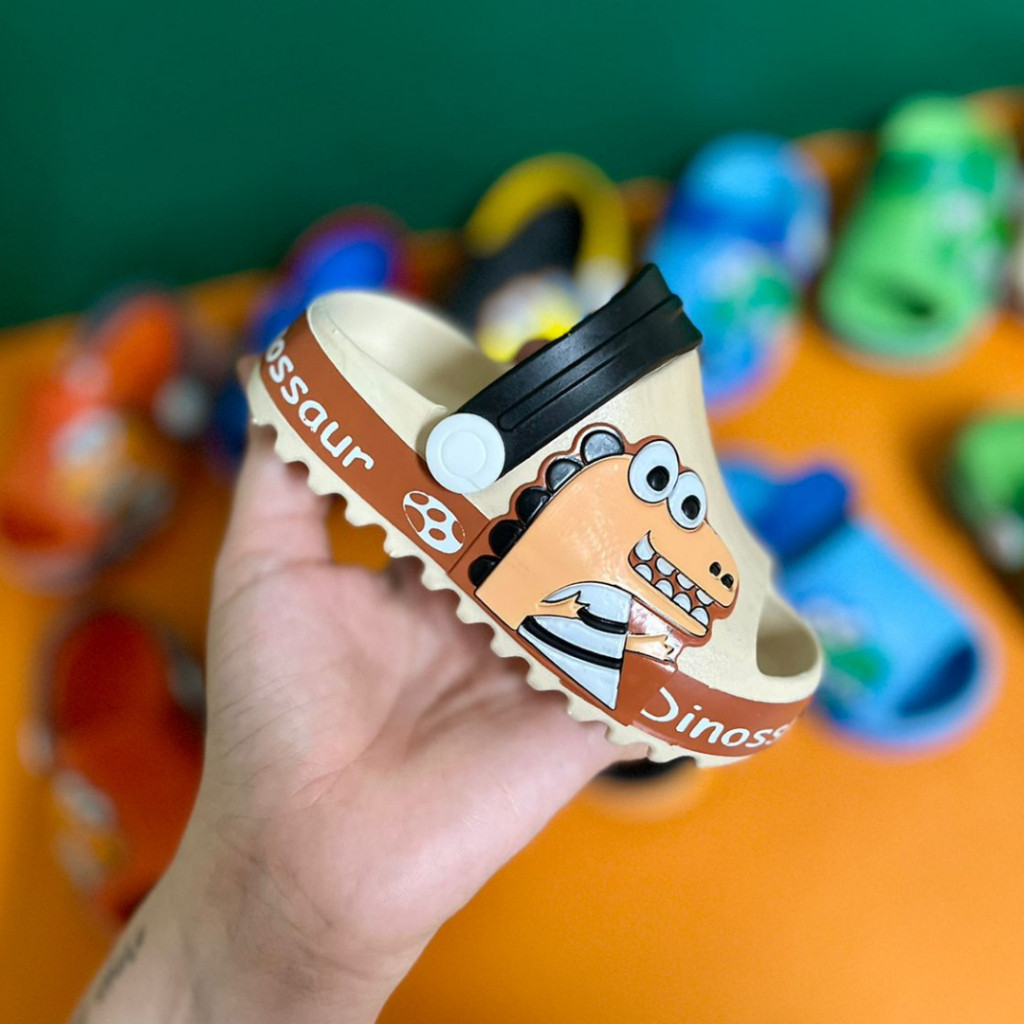 sandália papete babuche chinelo slide calçados sapato para meninas baby bebê infantil do dinossauro Dino feminina
