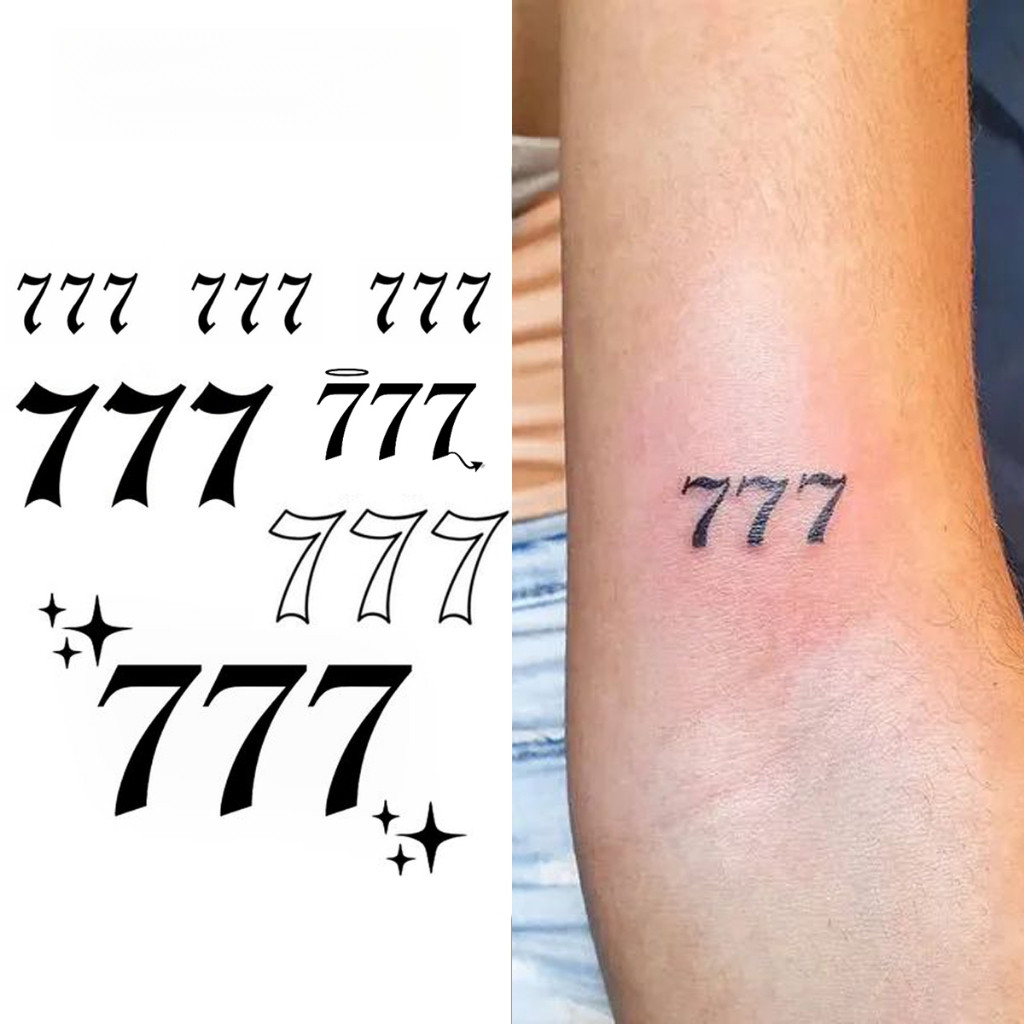 Tatuagem Temporária Número 7, Dura até 15 Dias, Nova Tecnologia Mágica, Adesivo Semi Permanente à Prova d'Água, Tatuagem
